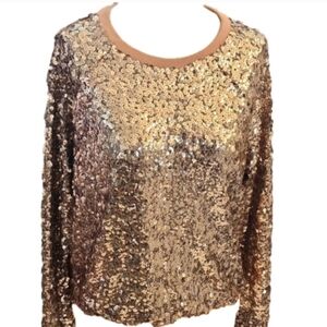 LOVE SADIE Rose gold sequin top with super soft and comfy lining